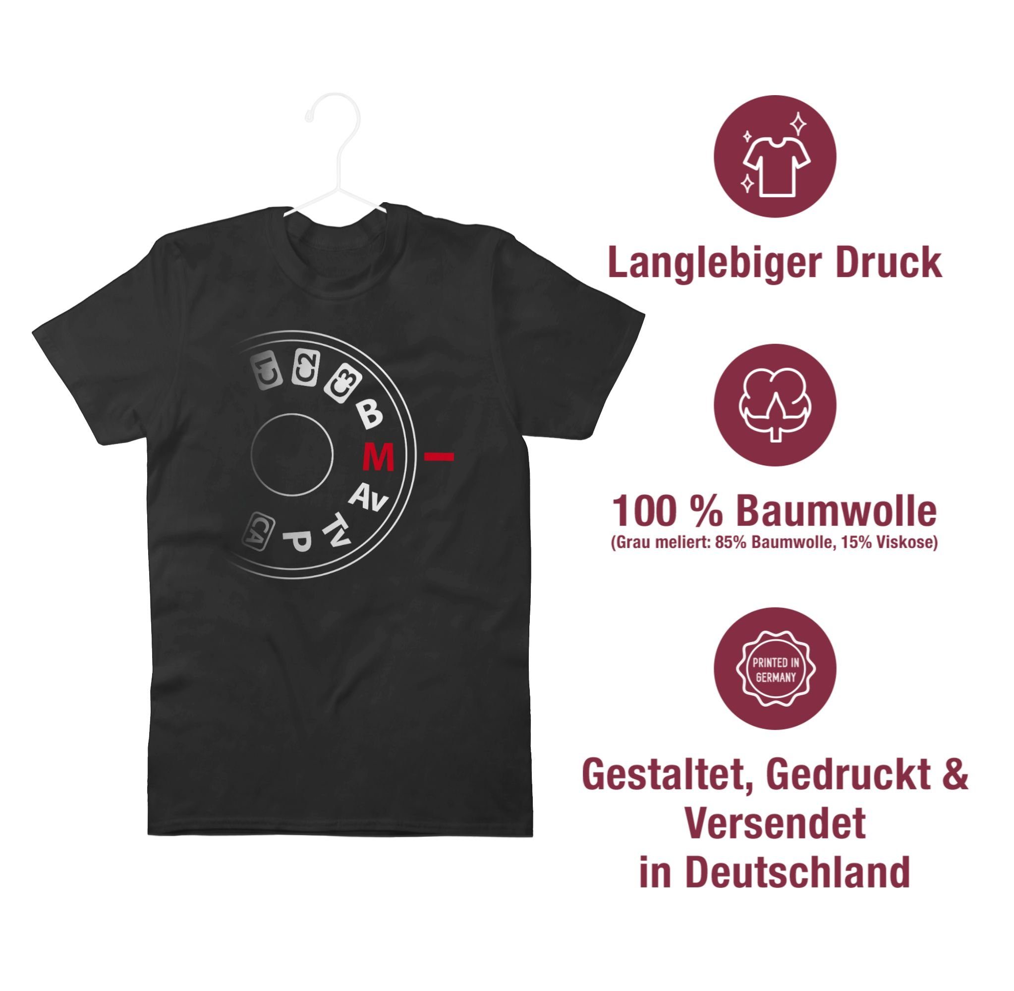 T-Shirt 01 Fotografen Fotograf Einstellrad Kamera Fotografie Geschenk Schwarz Fotografie Zubehör Shirtracer