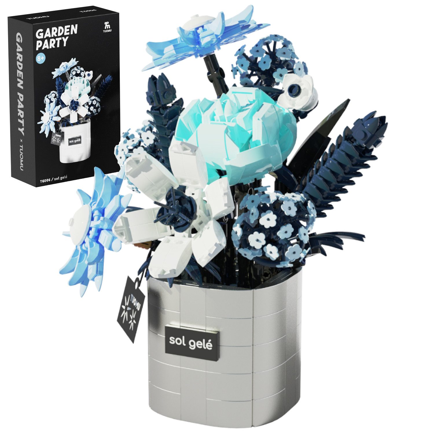 Esun Künstliche Blumen Bau-Set Blumen Pflanzen Strauß Конструктора 591St. Конструктора, (SET, 591 St., Komplettset), Geschenk für Erwachsene, Jungen ab 8 9 10 11 Jahre