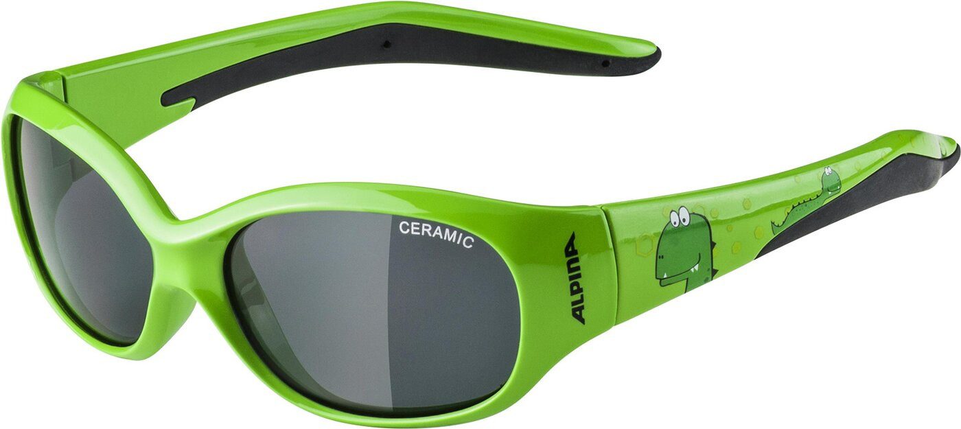 Alpina Sports Sonnenbrille FLEXXY KIDS GREEN DINO GLOSS
