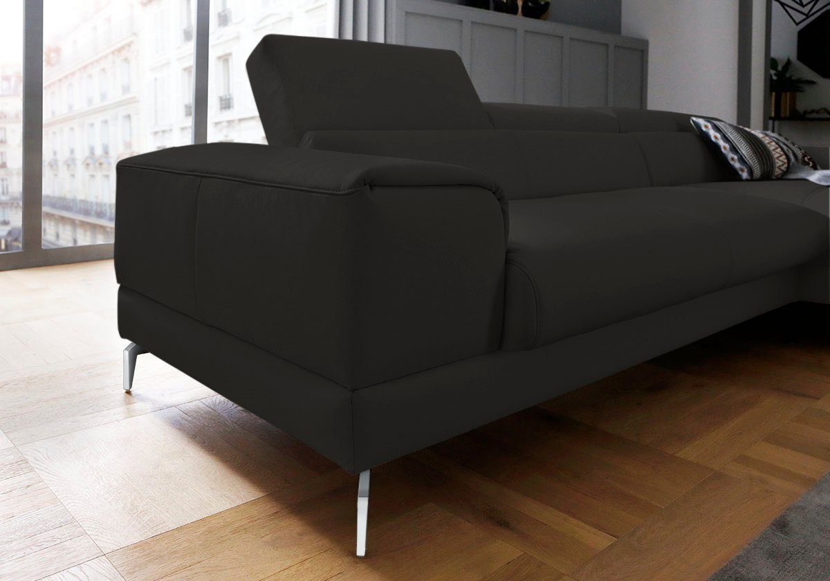 W.SCHILLIG Ecksofa piedroo, Designsofa mit tollem Sitzkomfort, bequem und elegant, L-Form, Kopfteilverstellung, wahlweise mit Sitztiefenverstellung, Breite 303cm