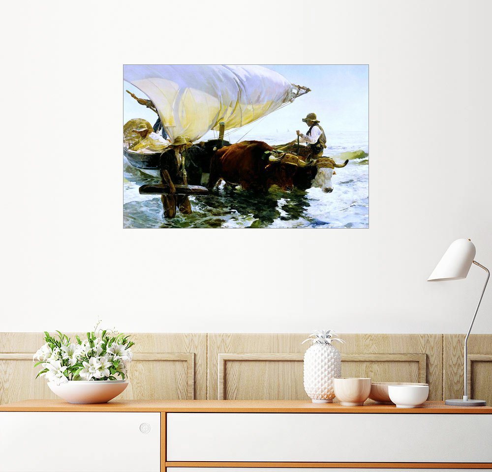 Wandbild - Joaquin Sorolla y Bastida »Ochsen ziehen ein Fischerboot« Wandbild - Joaquin Sorolla y Bastida »Ochsen ziehen ein Fischerboot«