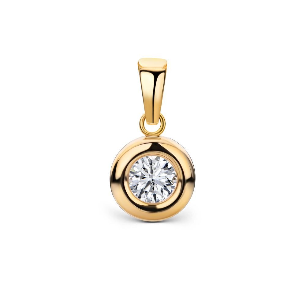 Miore Kettenanhänger MA983ZP - Damen Solitär aus 9 Karat 375 Gelbgold mit Z günstig online kaufen