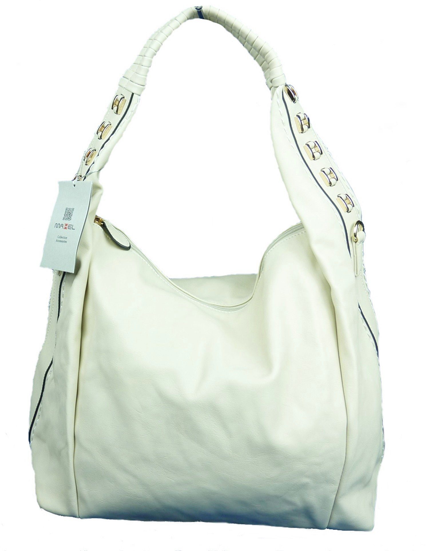 Taschen4life Schultertasche Damen Schulter Shopper AAJ35 mit langen Tragegriffen & Schulterriemen, moderne Beutel-form, mit Zier-Details