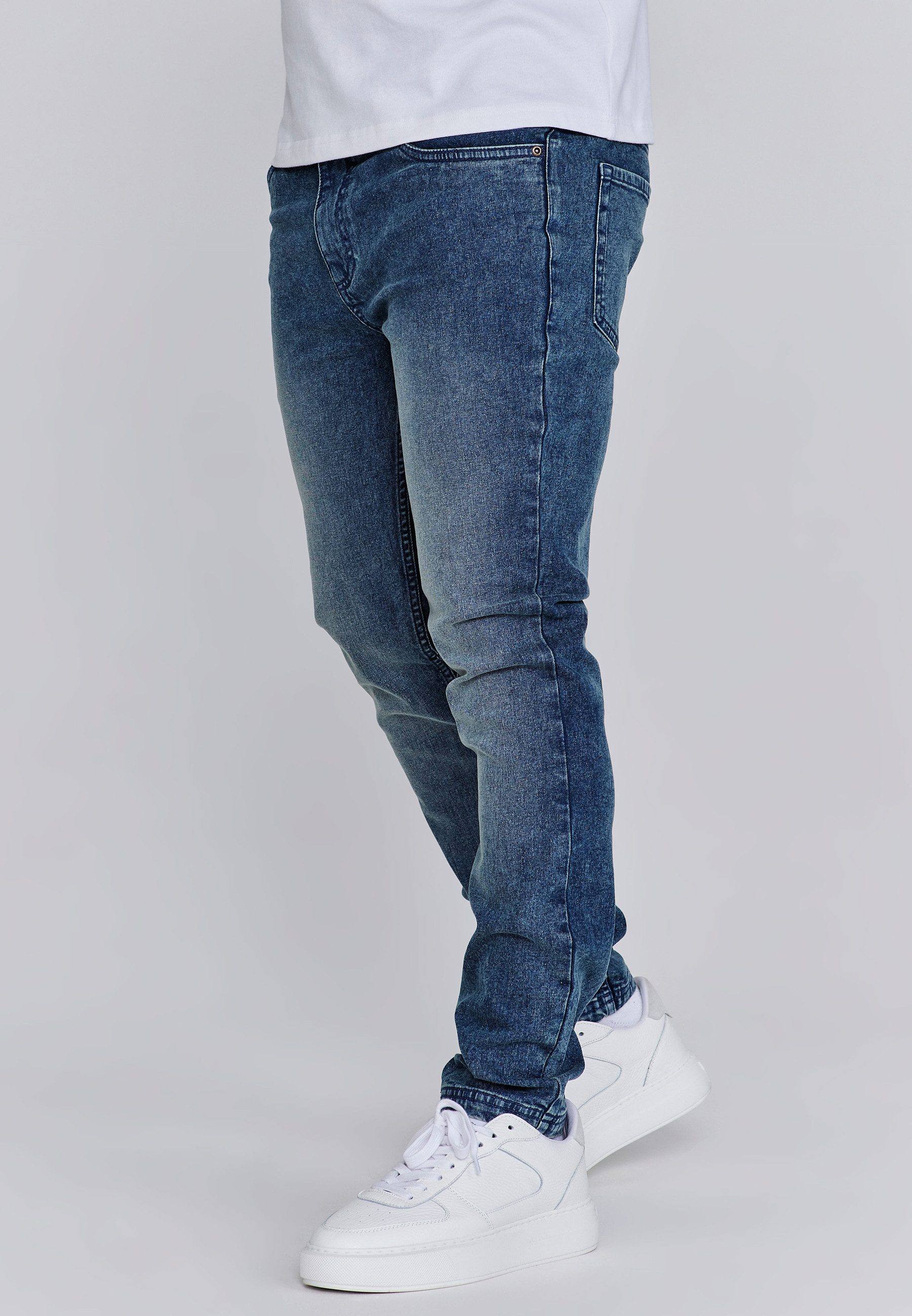 Siksilk Slim-fit-Jeans SikSilk Herren Blaue Slim Fit Jeans günstig online kaufen