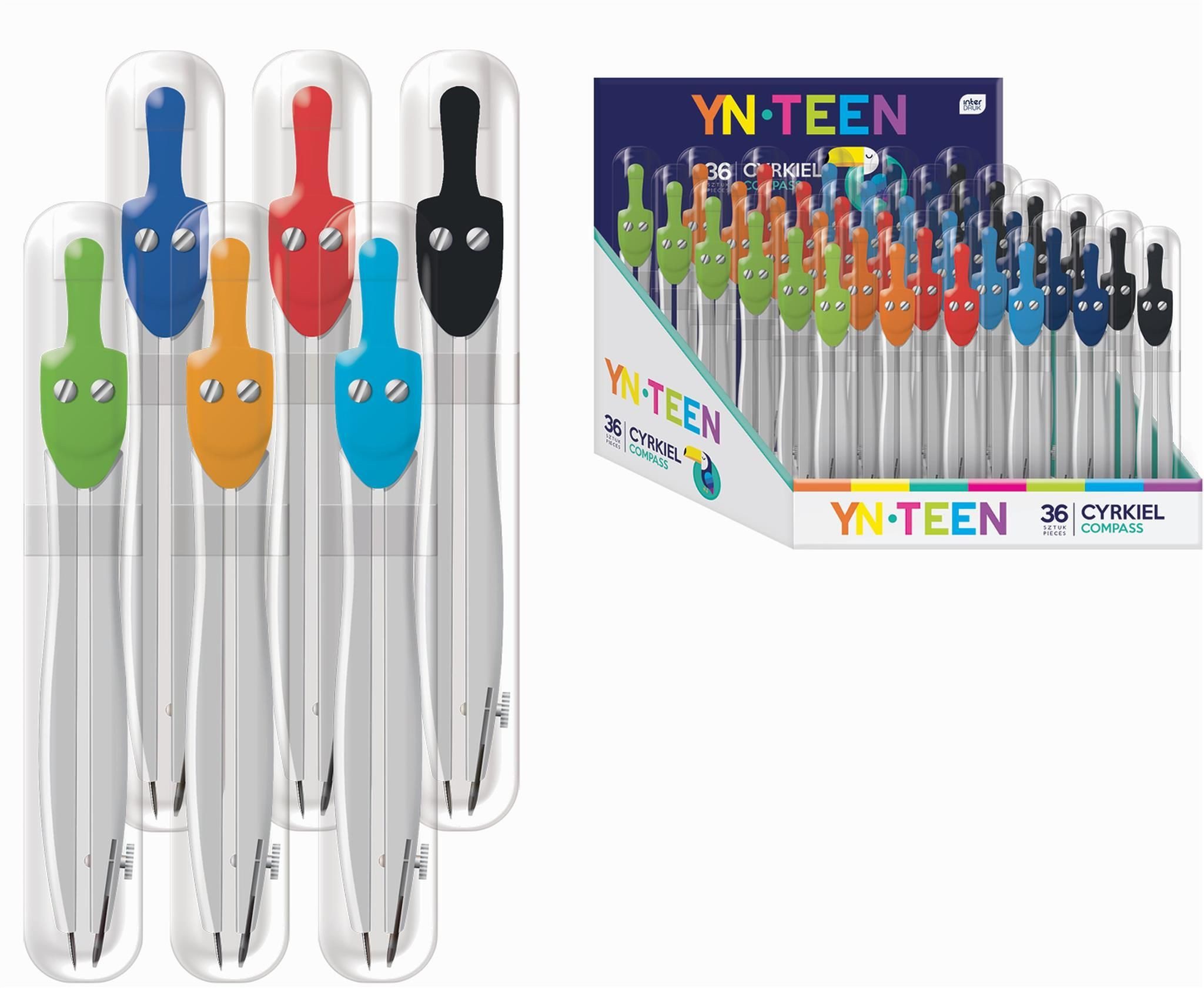 Interdruk Spitzzirkel Interdruk Zirkel Basic Kompass in 4 verschiedenen Trendfarben 1 Stück