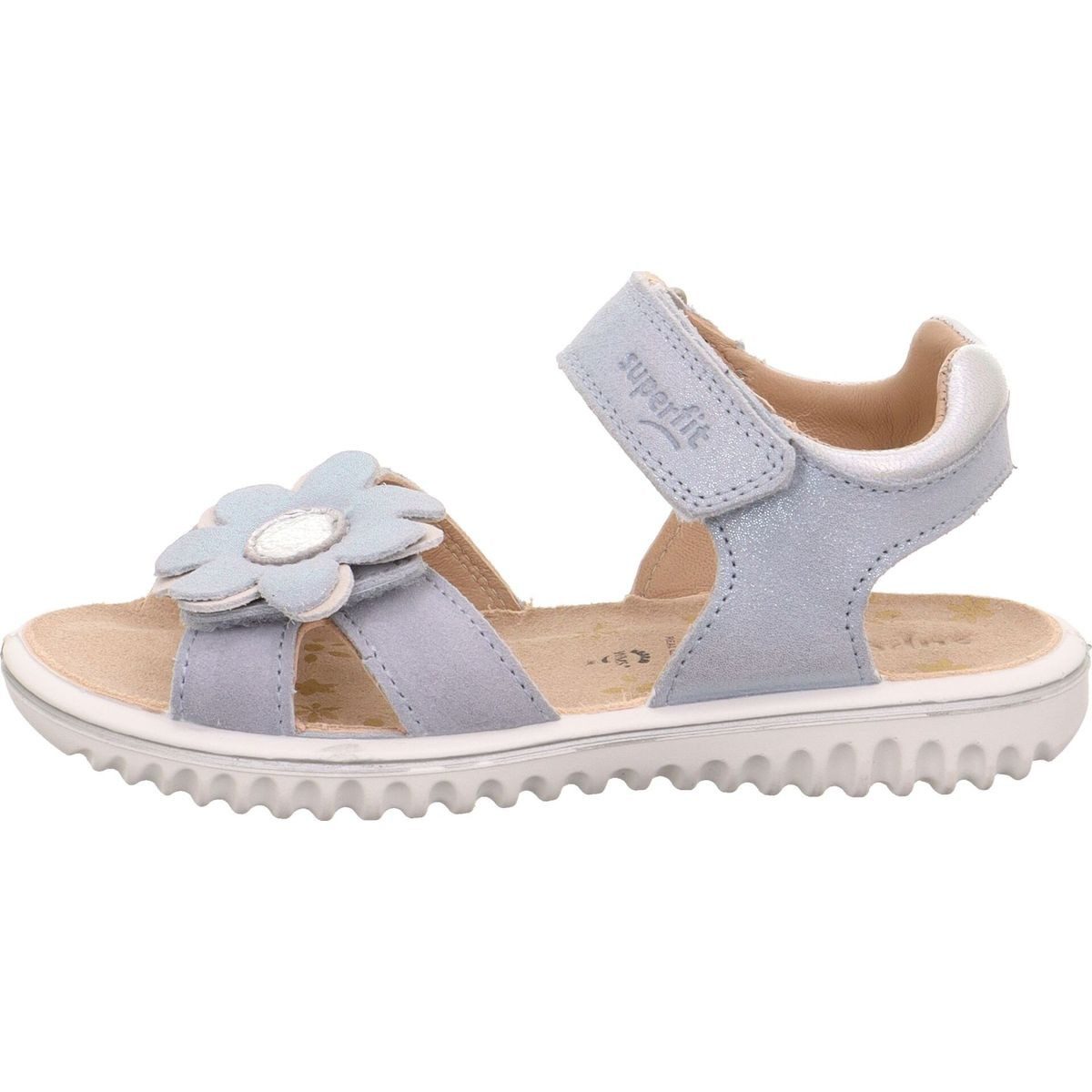 Superfit Sparkle Outdoorsandale Stylische Sandale für Mädchen aus Veloursleder mit Blumenapplikation
