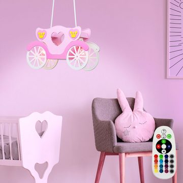 etc-shop LED Pendelleuchte, Leuchtmittel inklusive, Warmweiß, Farbwechsel, RGB LED 14 Watt Kinderzimmer Decken Hänge Leuchte Mädchen Farbwechsler