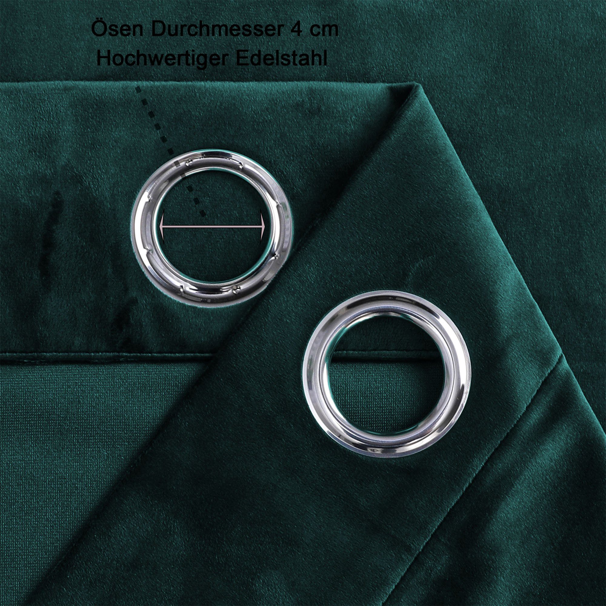Haus und Deko Gardine Verdunkelungsvorhang Samt weich Ösen Vorhang blickdicht abdunkelnd (1 St), Ösen, Polyester