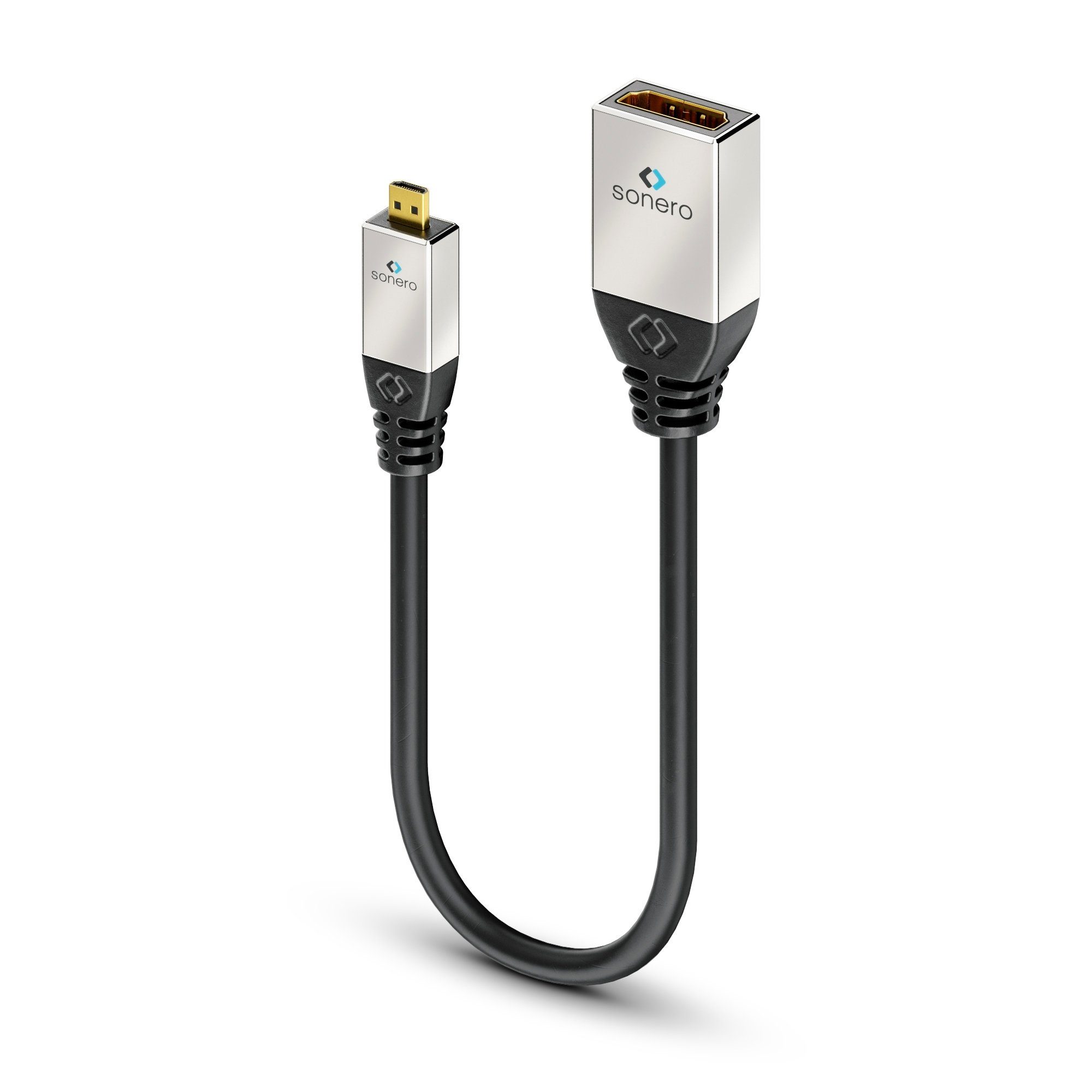 sonero sonero® Premium 4K High Speed Micro HDMI Adapter mit Ethernet, 0,25m, HDMI-Kabel