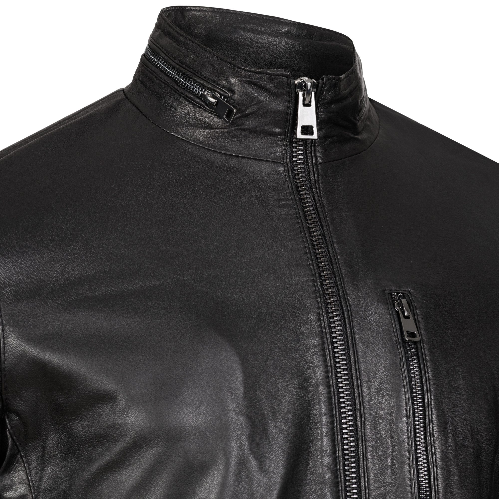 S&A Ledermoden Lederjacke Alessio Stehkragen mit Zipper günstig online kaufen