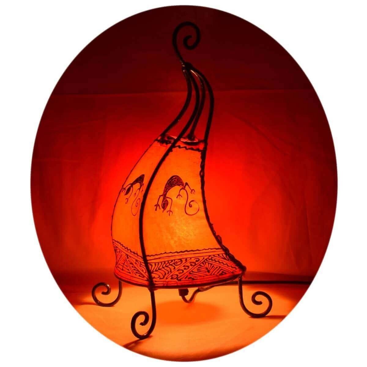ohne Lederlampe cm, Stehlampe Warmweiß, Gecko Ambilight, marokkanische 40 Orange SIMANDRA Leuchtmittel, Coq