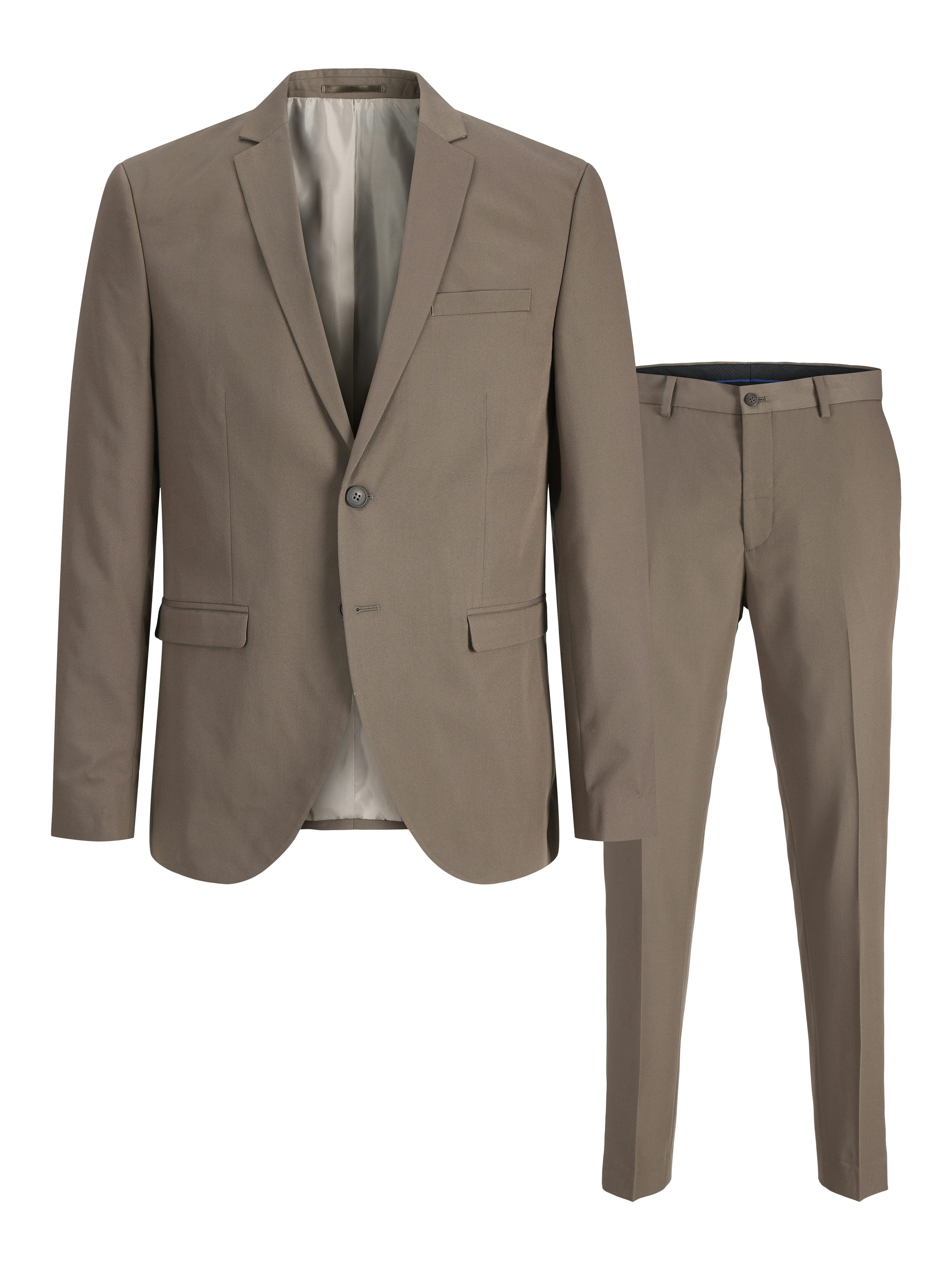 Jack & Jones Anzug JPRFRANCO Extra schmal, pflegeleicht, stilvoll mit fallendem Revers Materialmix, slim fit