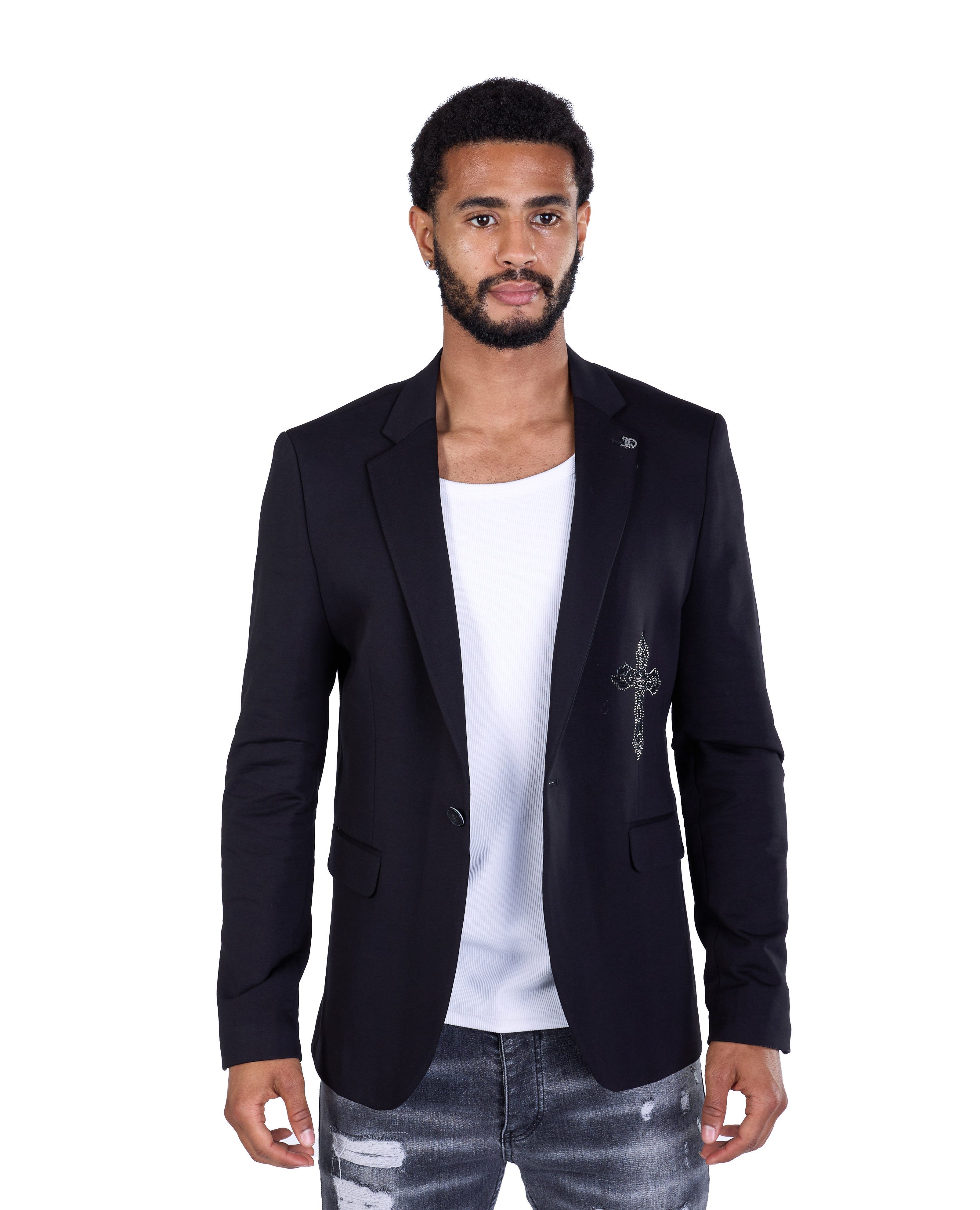 Denim Distriqt Sakko Extravagantes Herren Slim Fit Sakko Schwarz 46 günstig online kaufen