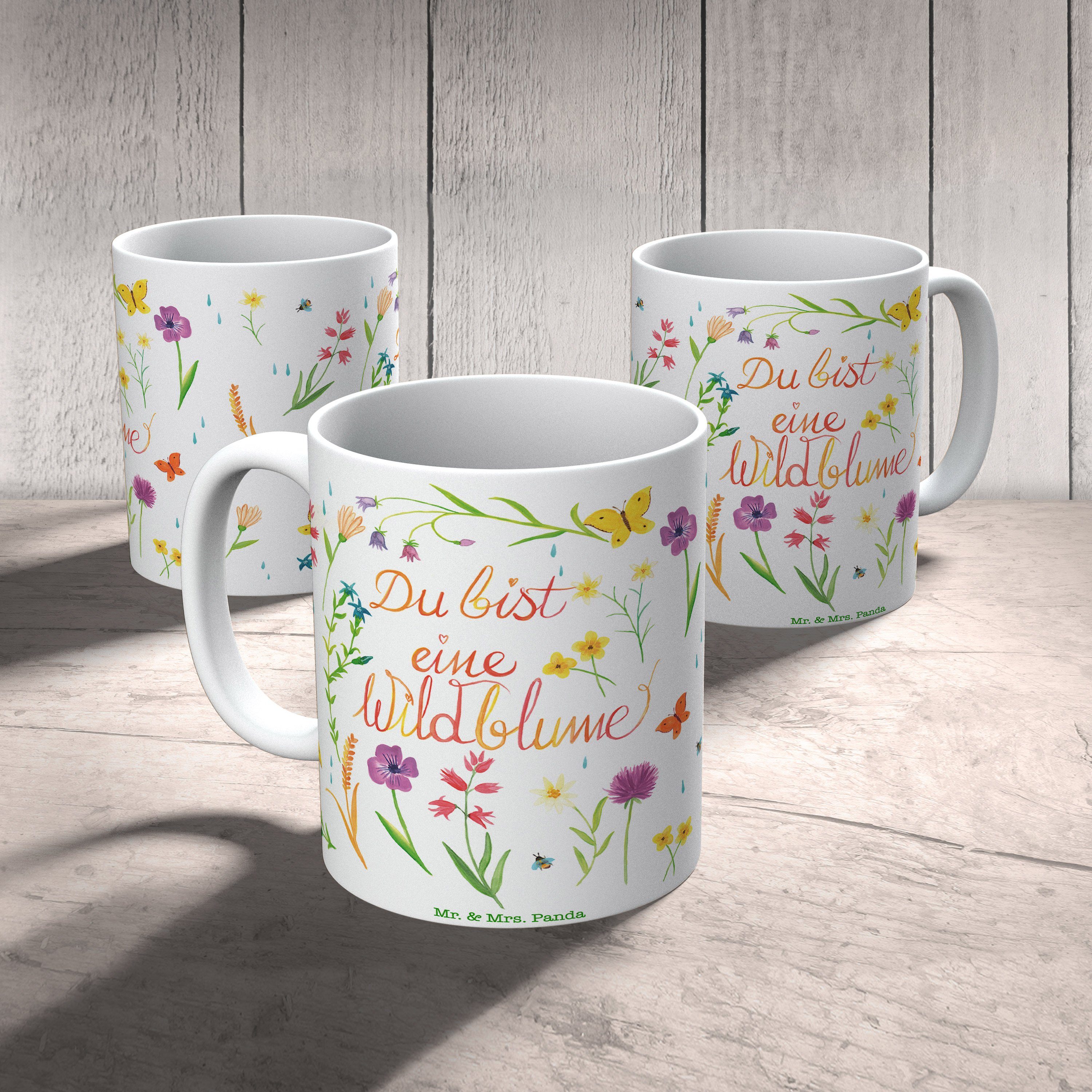 Geschenk, Mr. Sprüche, Tasse eine Wildblume bist Tasse & Panda Mrs. - Kaffeebe, Du Teebecher, Keramik