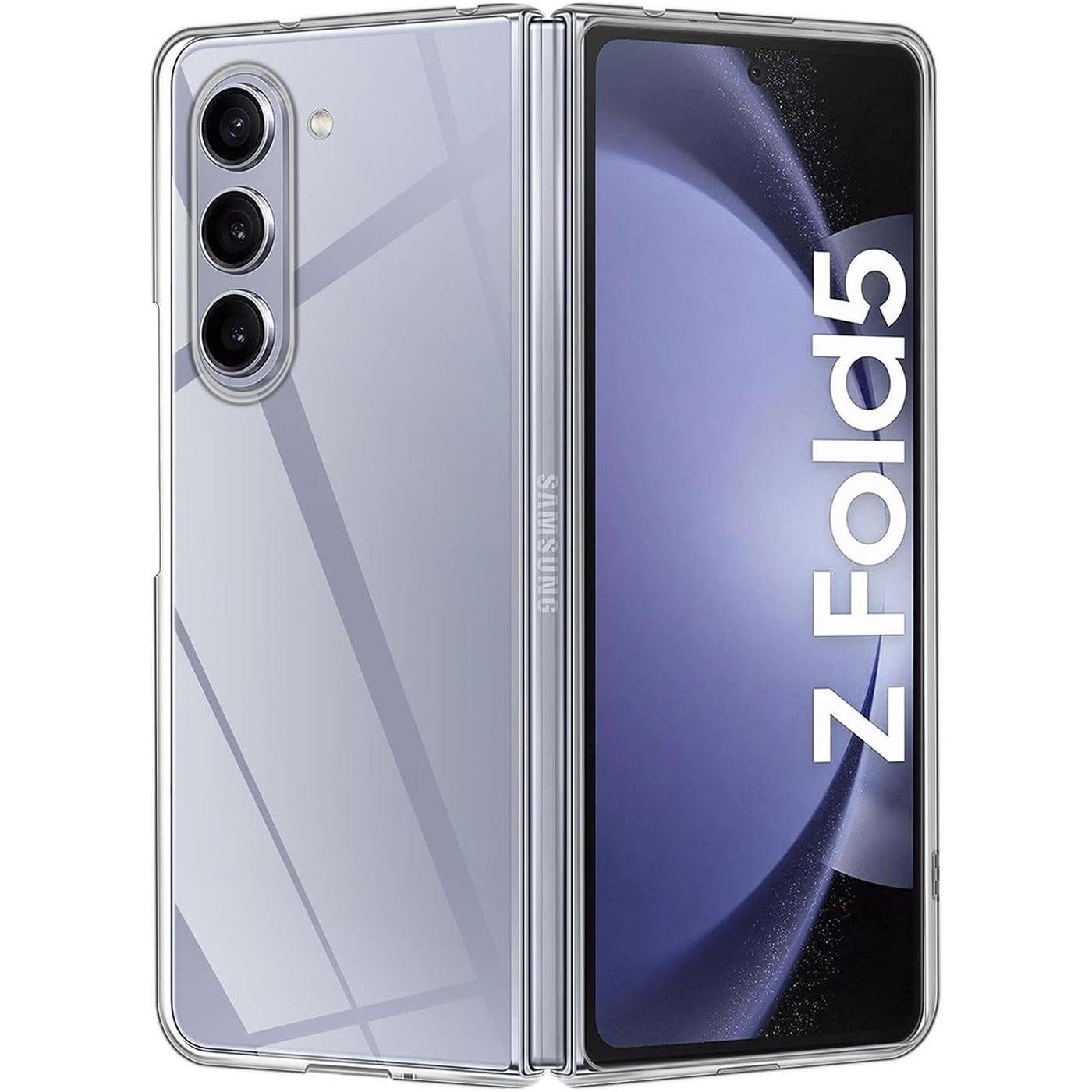 CoolGadget Handyhülle Silikon Handy Hülle Slim für Samsung Galaxy Z FOLD 5 7,6 Zoll, dünne TPU Schutzhülle Case in transparent / durchsichtig