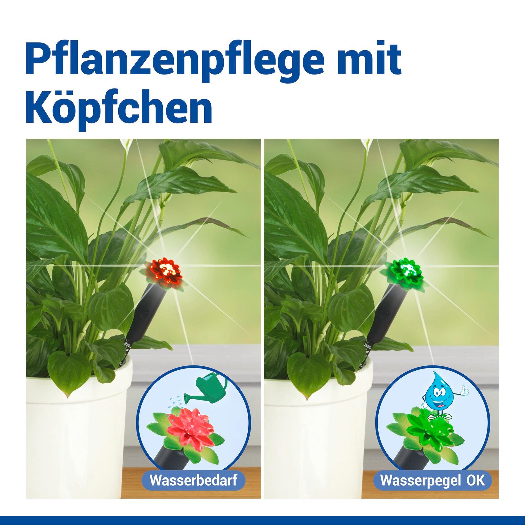 Maximex Pflanzenlampe Modell Pflanzen-Alarm, Ein-/Ausschalter, LED fest integriert, Farbwechsler, LED Boden-Feuchtigkeitsmesser für Pflanzen mit Ampelsystem – Bild 5 von 5