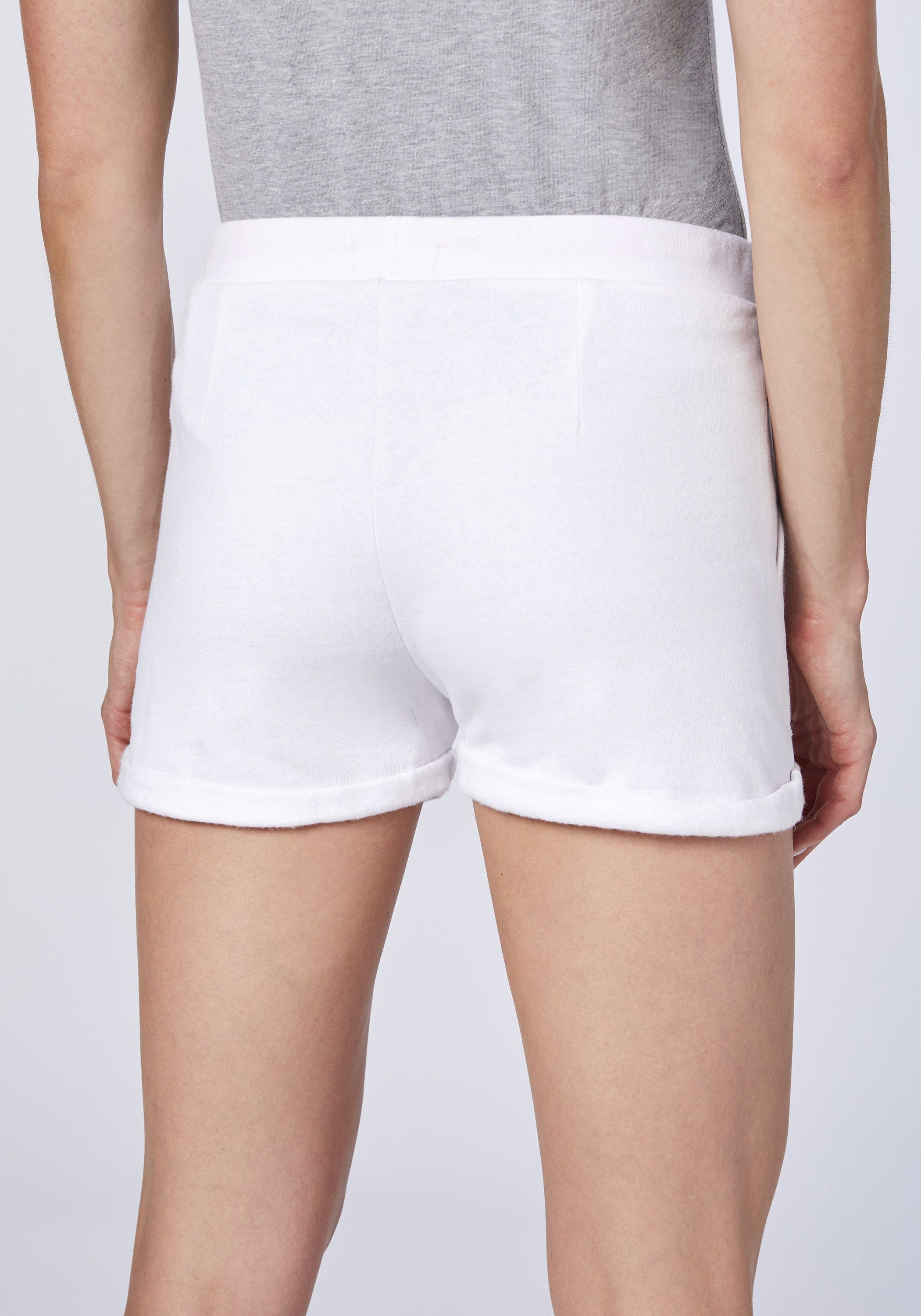 Oklahoma Jeans Sweatshorts aus softer Baumwollmischung Bright 11-0601 White