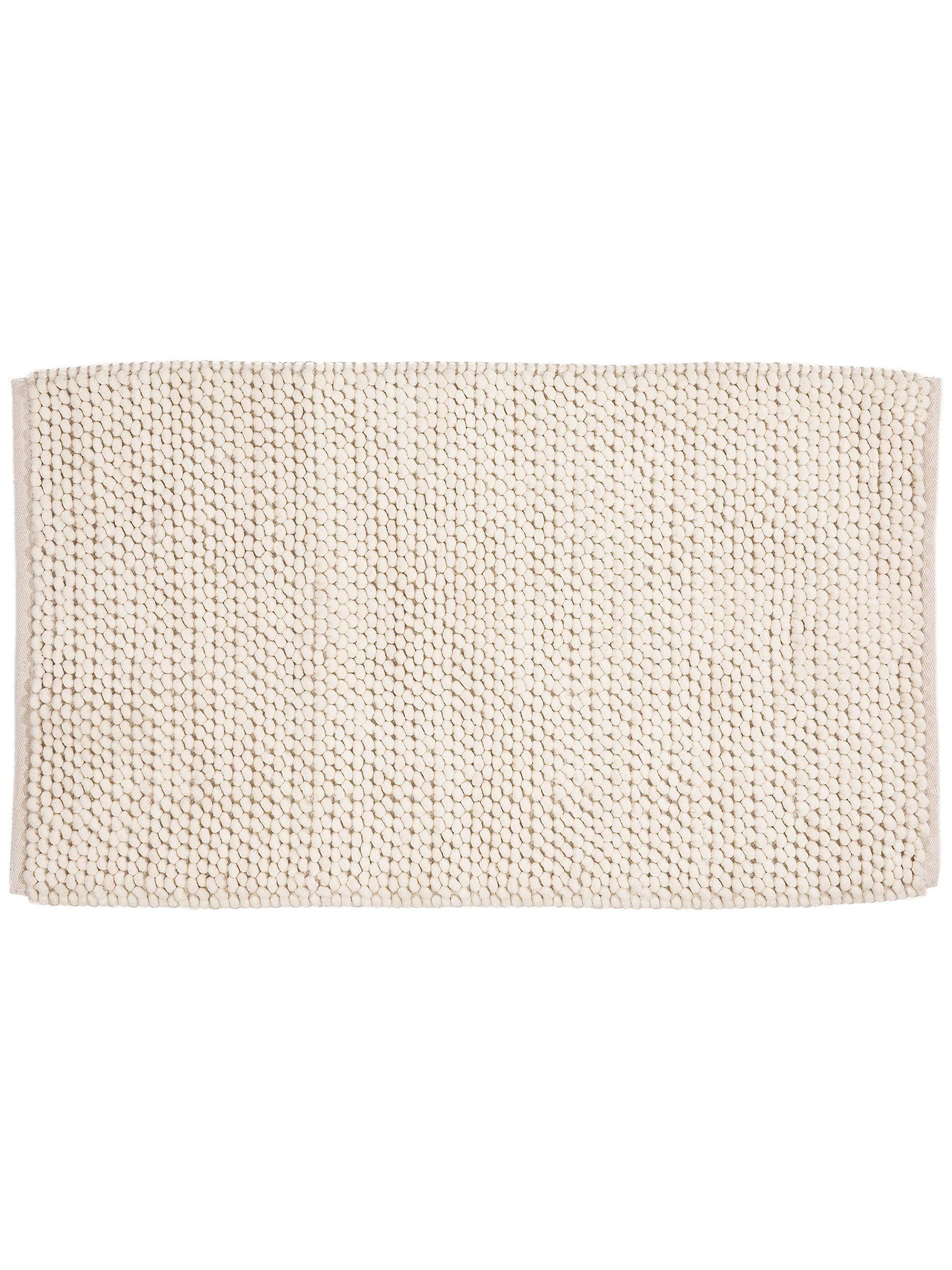 benuta Badematte Lynn, Höhe 11 mm, Kunstfaser, rechteckig, Kunstfaser, handgewebt, Uni, Hygge & Cozy, Badezimmer