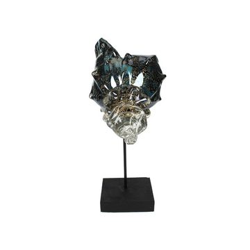 Engelnburg Dekofigur Hochwertig Dekofigur Skulptur Ornamentschale Glasblau 28,5x14,5x31,5cm