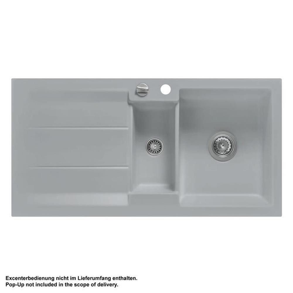 Systemceram Küchenspüle KeraDomo GENEA 100 Handbedienung Titan, 100/510 cm