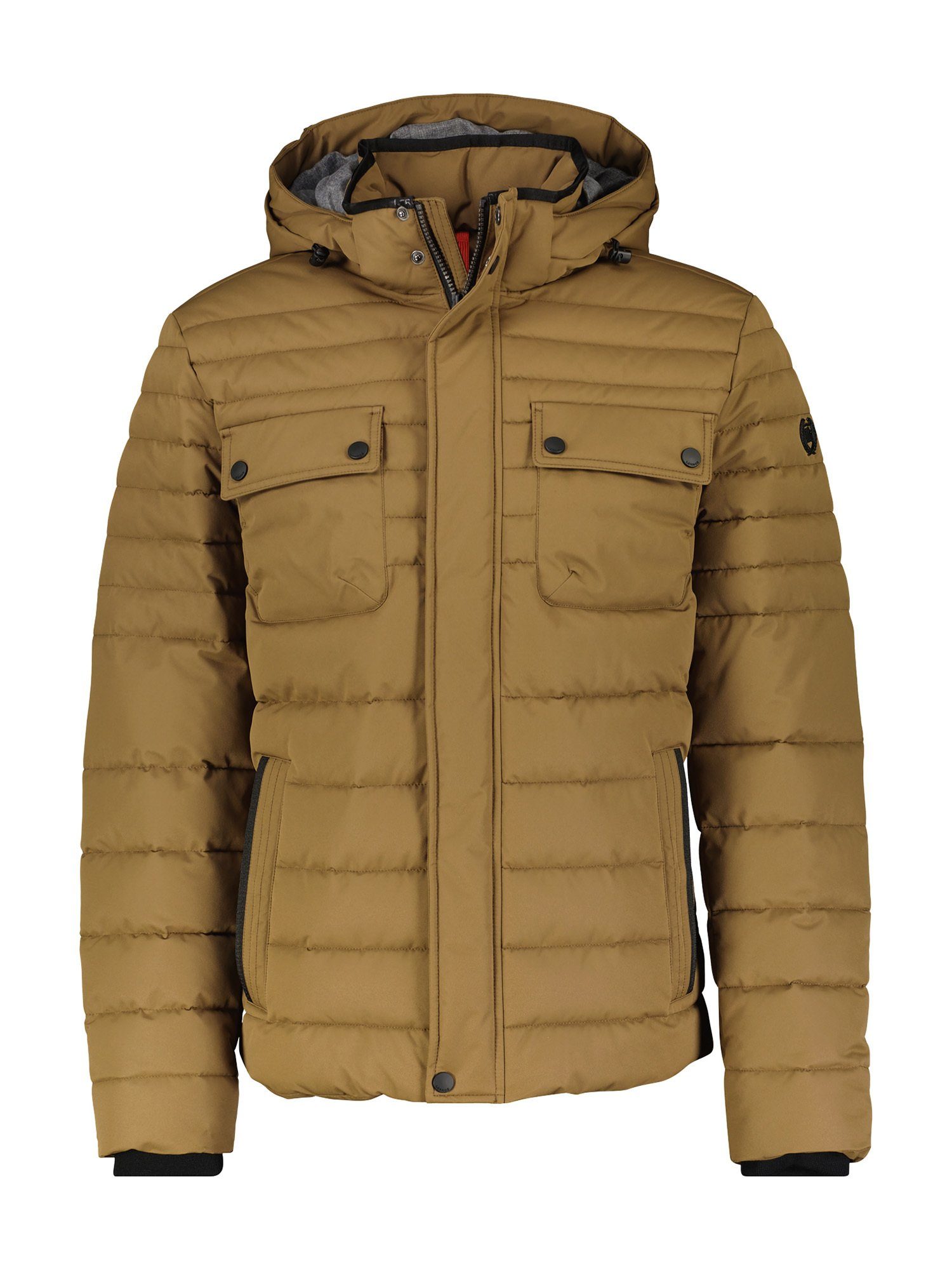 mit LERROS BROWN Steppjacke Kapuze LERROS abnehmbarer Steppjacke