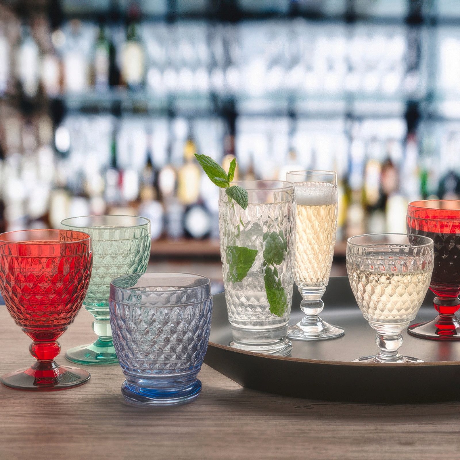 Villeroy & Boch Weinglas Boston Coloured, Kristallglas, Spülmaschinengeeignet, Rot, Boston, H: 13,2cm