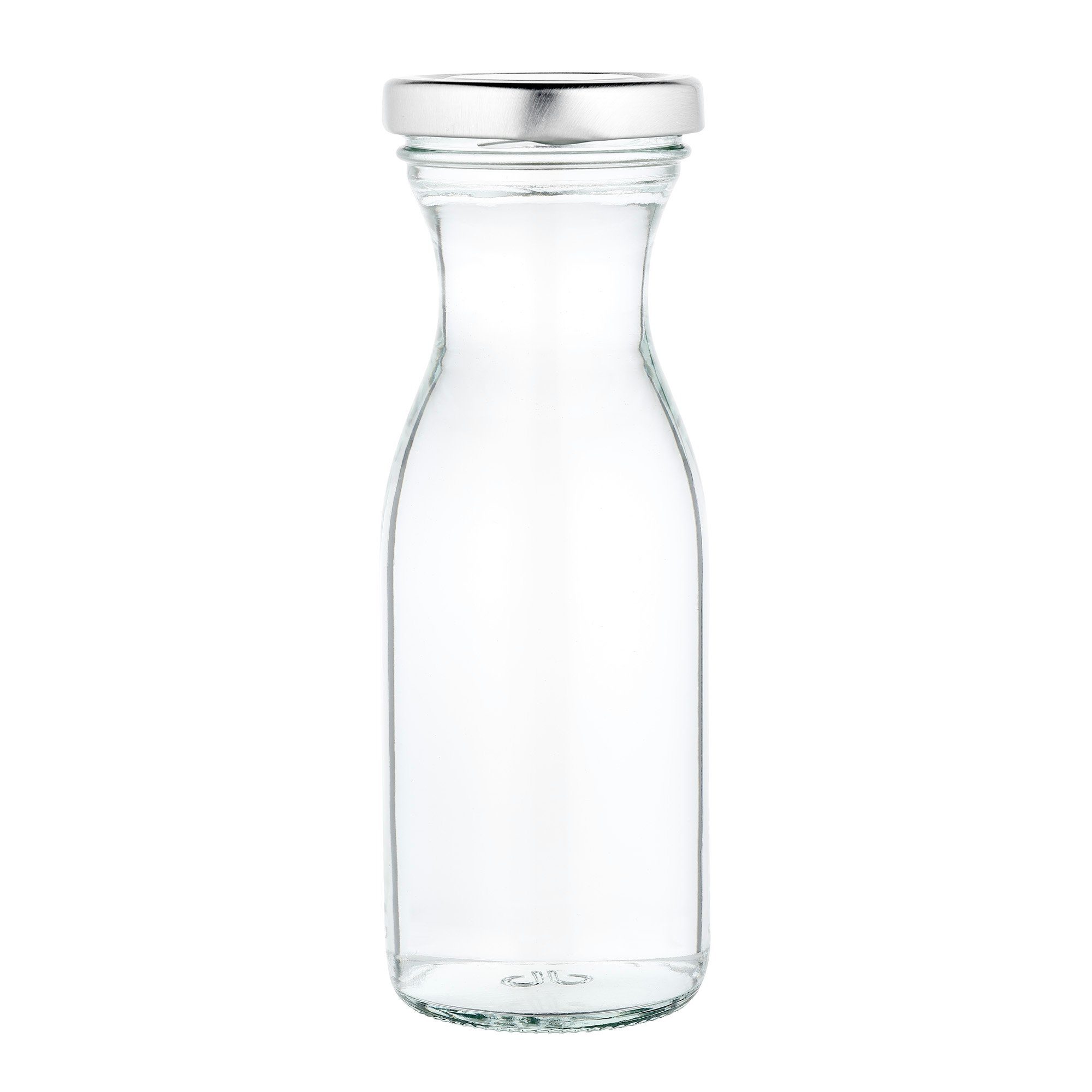 MamboCat Vorratsglas 6er Set Weithalsflasche Karaffe 250 ml + To 53 Deckel silber, Glas – Bild 4 von 5