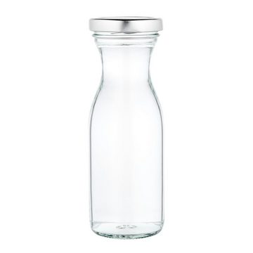 MamboCat Vorratsglas 12er Set Weithalsflasche Karaffe 250 ml + To 53 Deckel silber, Glas