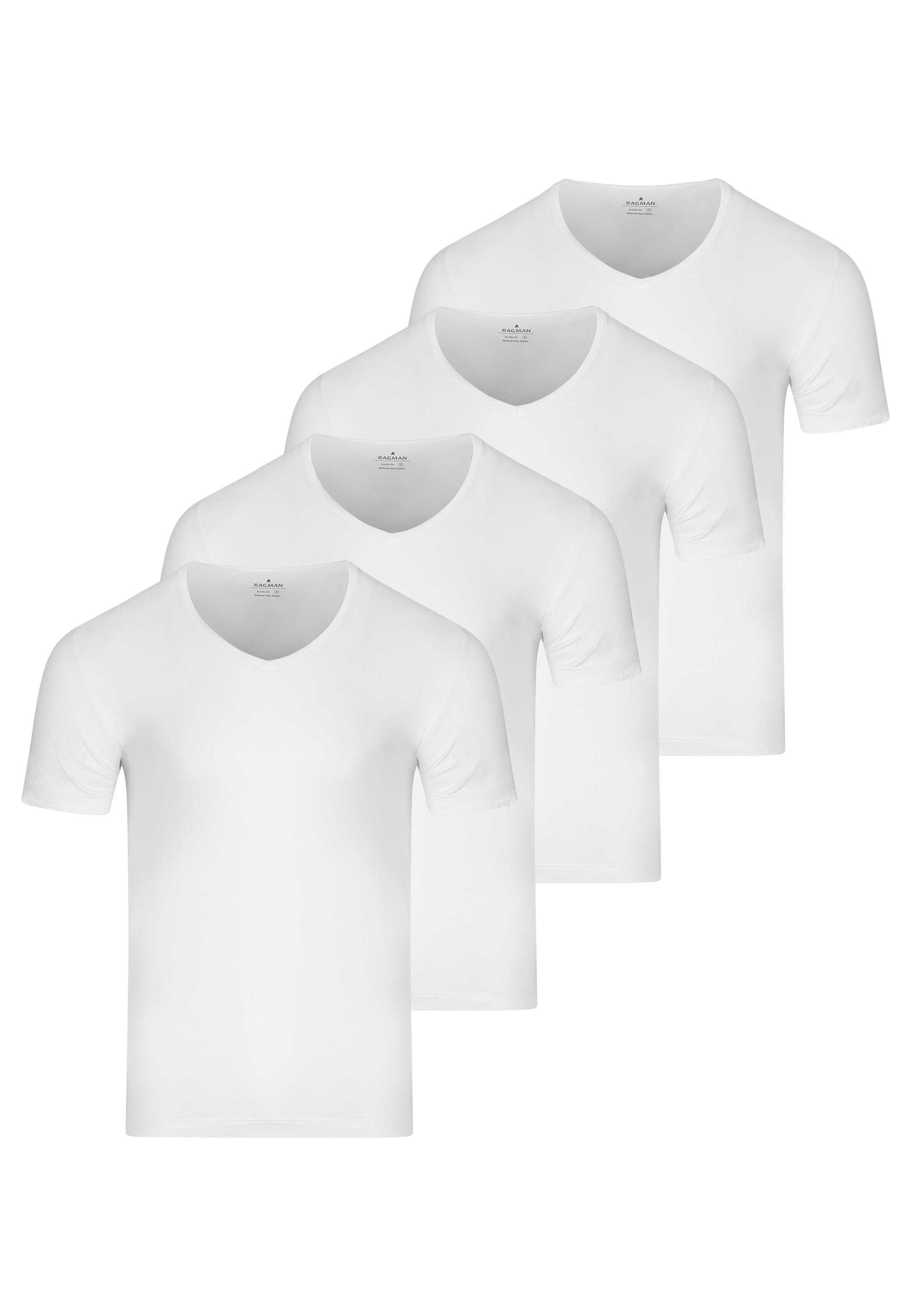 RAGMAN Unterhemd 4er Pack Basic (Spar-Set, 4-St) Unterhemd / Shirt Kurzarm - Baumwolle - Atmungsaktiv
