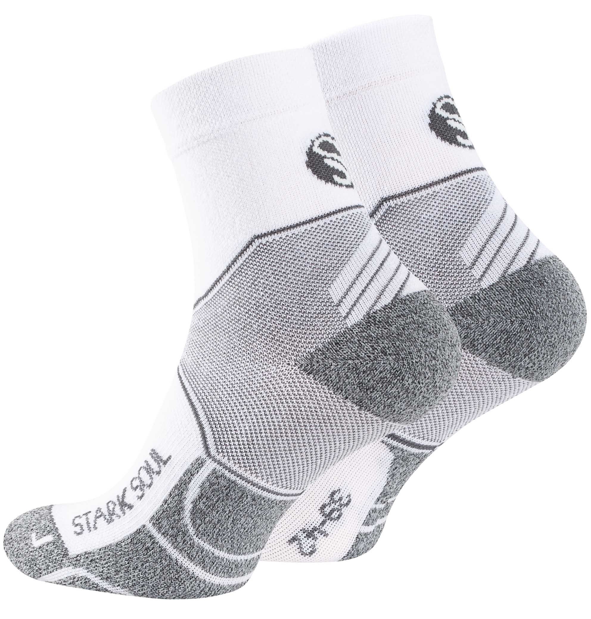 Stark Soul® Laufsocken Quarter Sport Socken, Performance - 2 Paar Laufsocken (2 Paar) Gepolsterte Sohle weiss