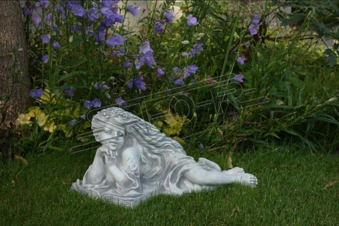 JVmoebel Skulptur Gartenfigur Engel Garten 26cm Teichfigur Menschen Steinguss