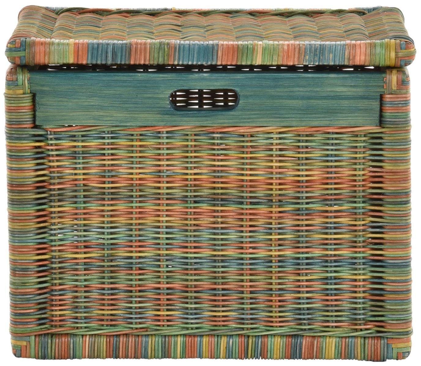 Krines Home Aufbewahrungskorb Hoher Korb mit Deckel Rattan geflochten Regal günstig online kaufen