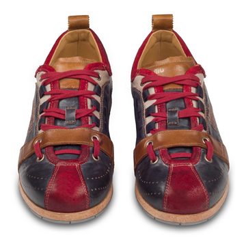Kamo-Gutsu Herren Leder Sneaker, blau/rot/braun (TIFO-017 rosso navy) Sneaker Handgefertigt in Italien