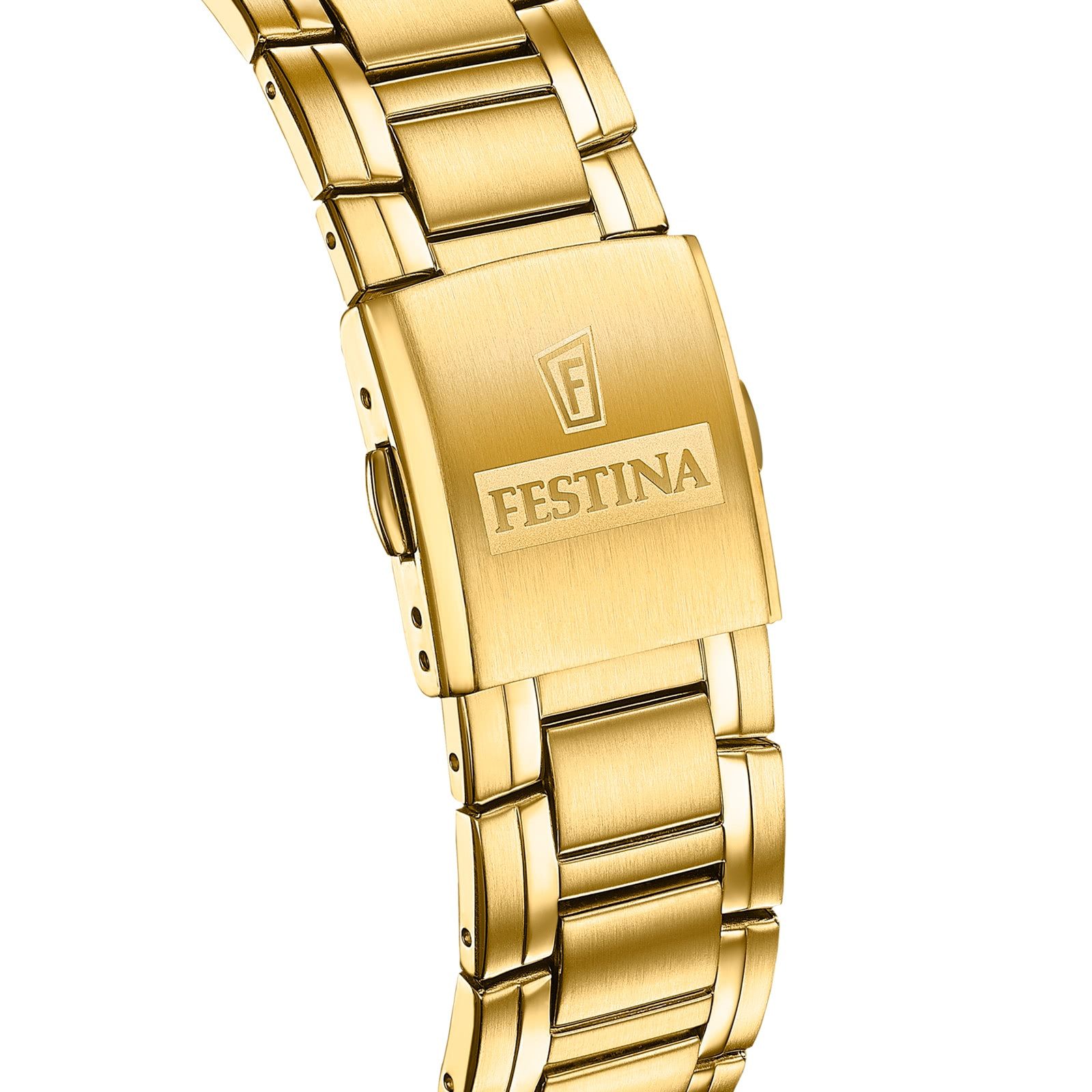 Festina Quarzuhr Festina Herrenuhr Timeless Chronograph, (Chronograph), Herren Armbanduhr rund, Edelstahlarmband gold, Elegant