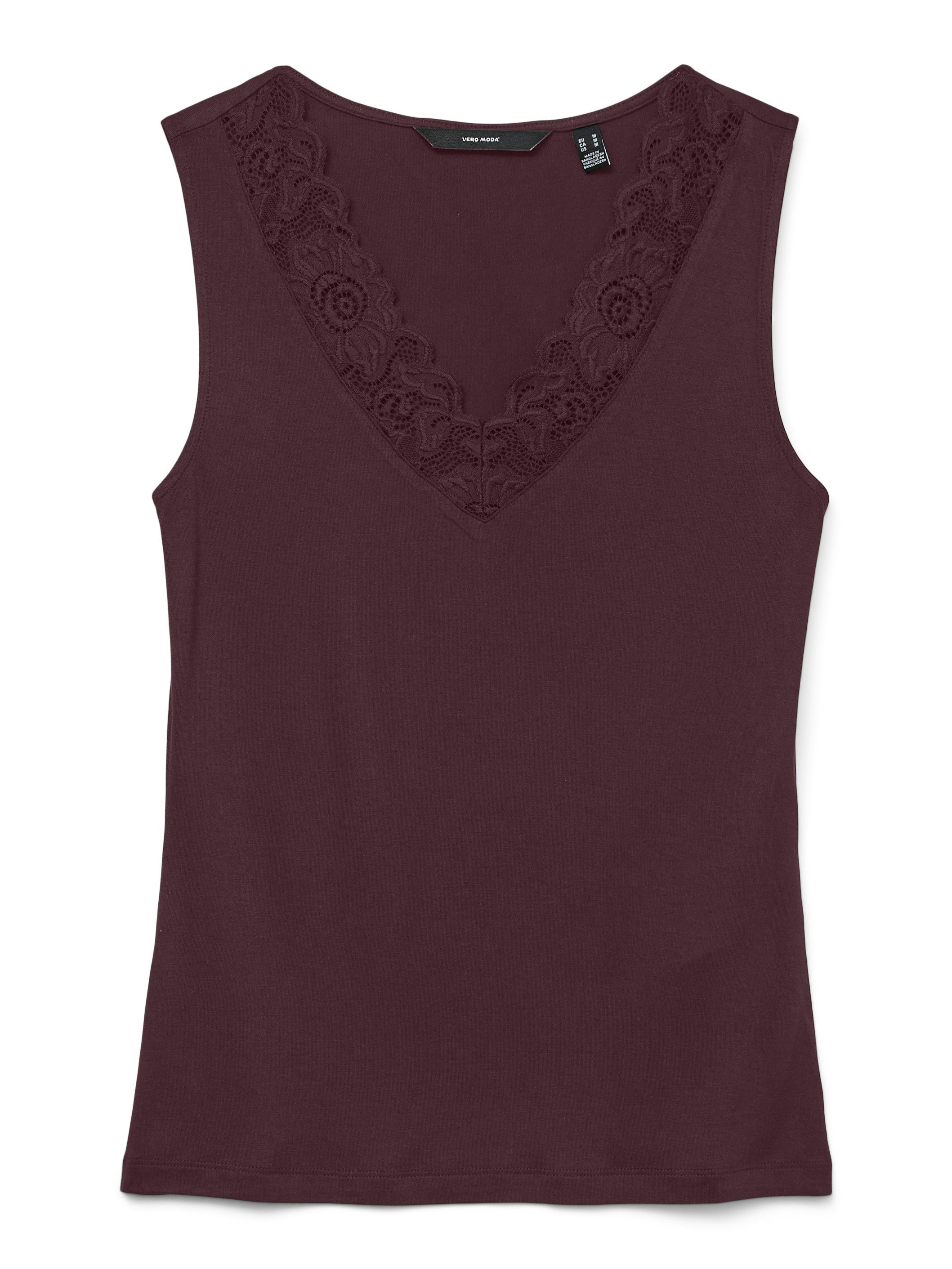 Vero Moda T-Shirt VMROSA SL V-NECK TOP JRS NOOS Viskosemischung, regular fit