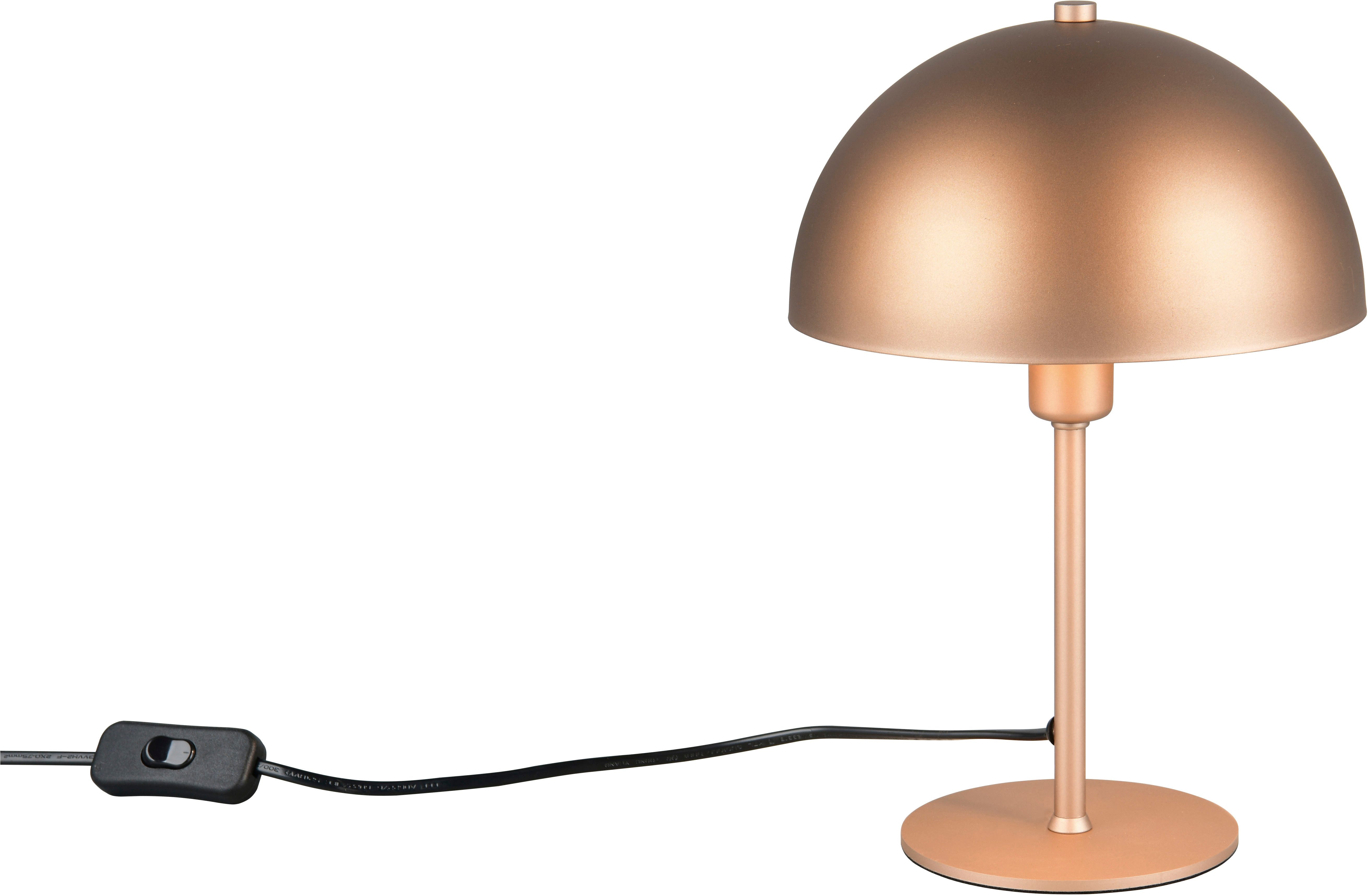 TRIO Leuchten Schreibtischlampe NOLA, exkl. 1x E14 max 28W, Tischlampe mit Schnurschalter Höhe 31cm, Ein-/Ausschalter, Leuchtmittel wechselbar, warmweiß - kaltweiß, Ø 20cm, Nachttischlampe, 180cm Anschlusskabel, Leuchtmittel wechselbar
