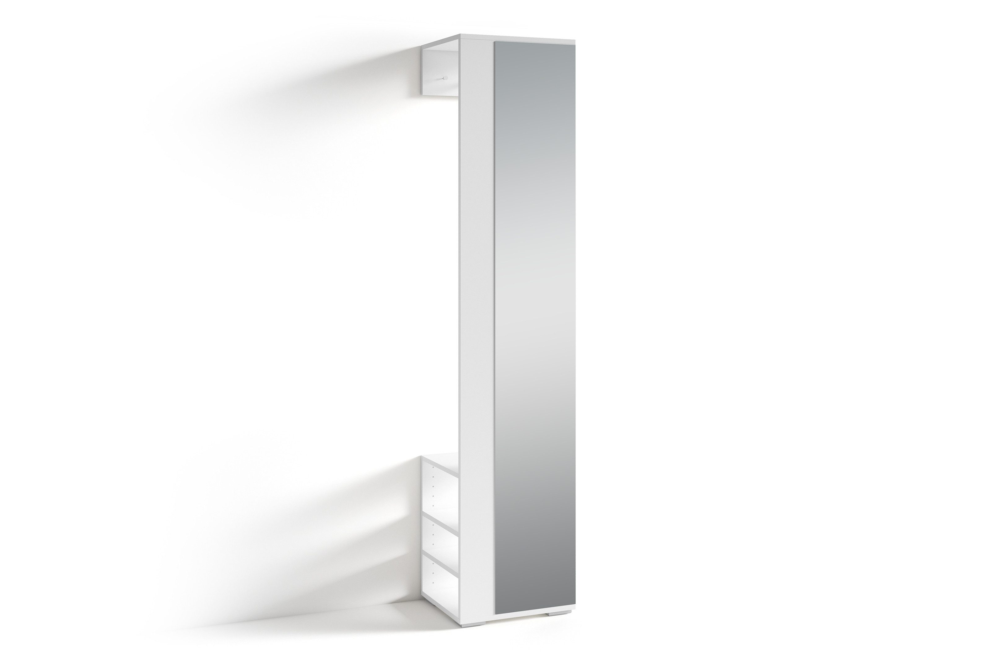 freiraum Hochschrank BEN in Weiß mit Spiegel 40 x 184 x 35 cm (BxHxT)