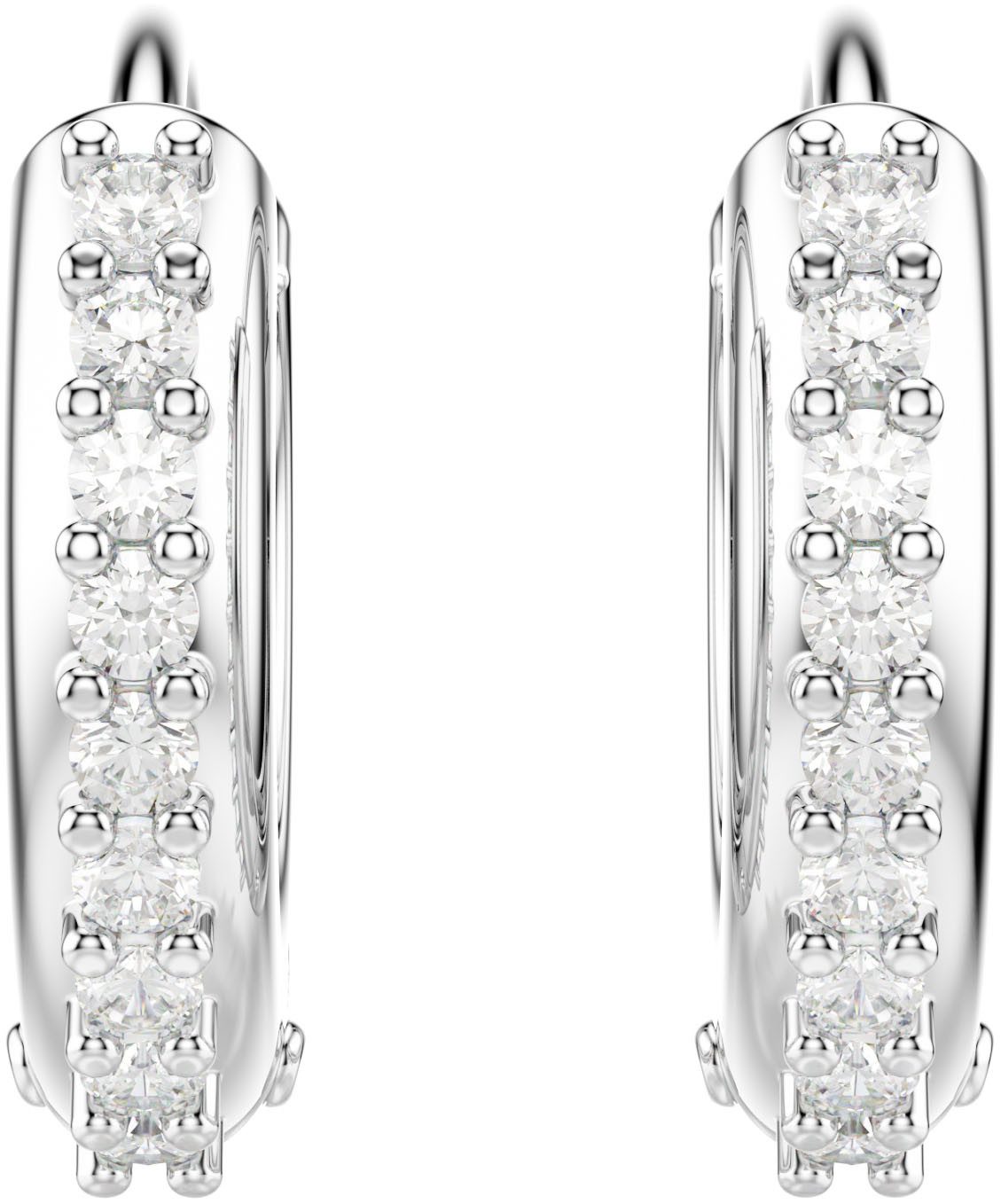 Swarovski Paar Creolen Schmuck Geschenk Matrix Ohrringe, mit Swarovski® Zirkonia (synth) – Bild 5 von 5