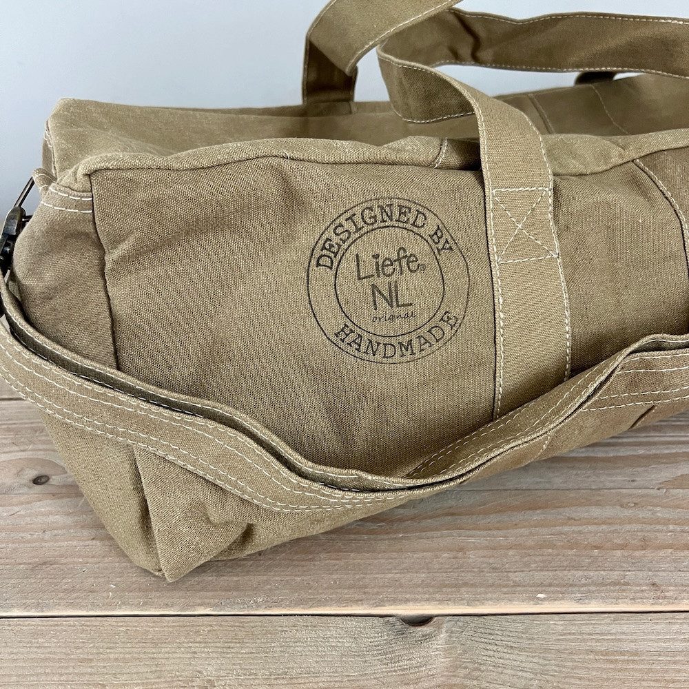 LK Trend & Style Yogatasche oder Weekender Sporttasche Sauna (aus robustem Canvas im Vintage-Stil), recyceltes Segeltuch
