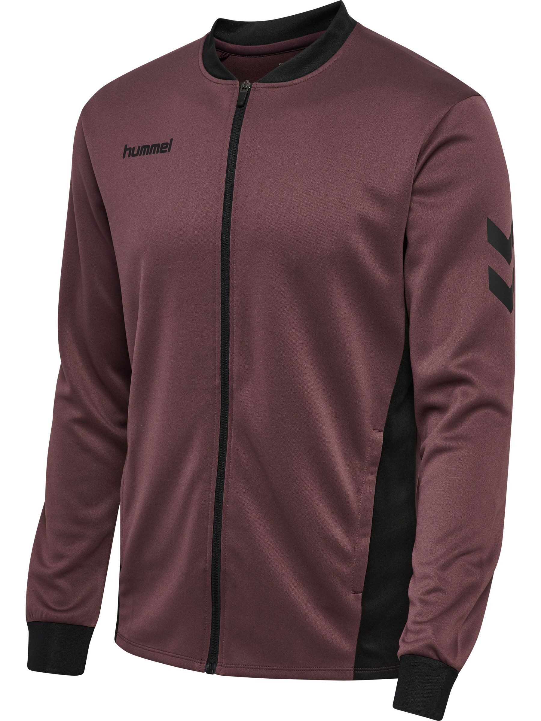 hummel Trainingsanzug Durchgehender Reißverschluss Kontrastdesign Logodetails für Herren (2-tlg), Recyceltes Material, Nachhaltig, Bedruckt, Elastischer Bund