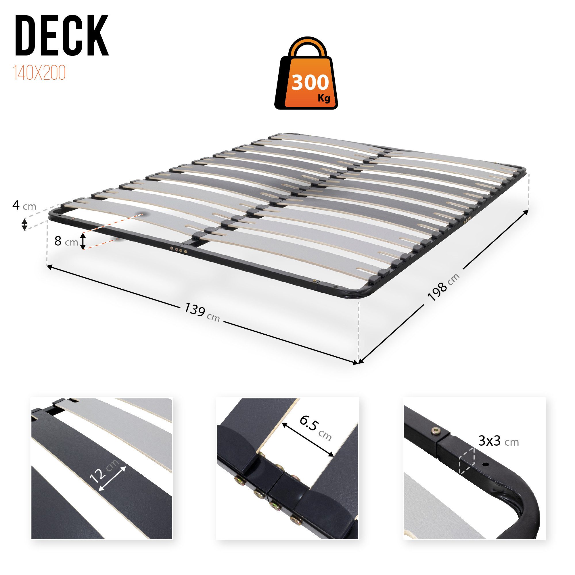 Lattenrost ERGO DECK ALLE GRÖSSEN, i-flair, Kopfteil nicht verstellbar, Fuß günstig online kaufen