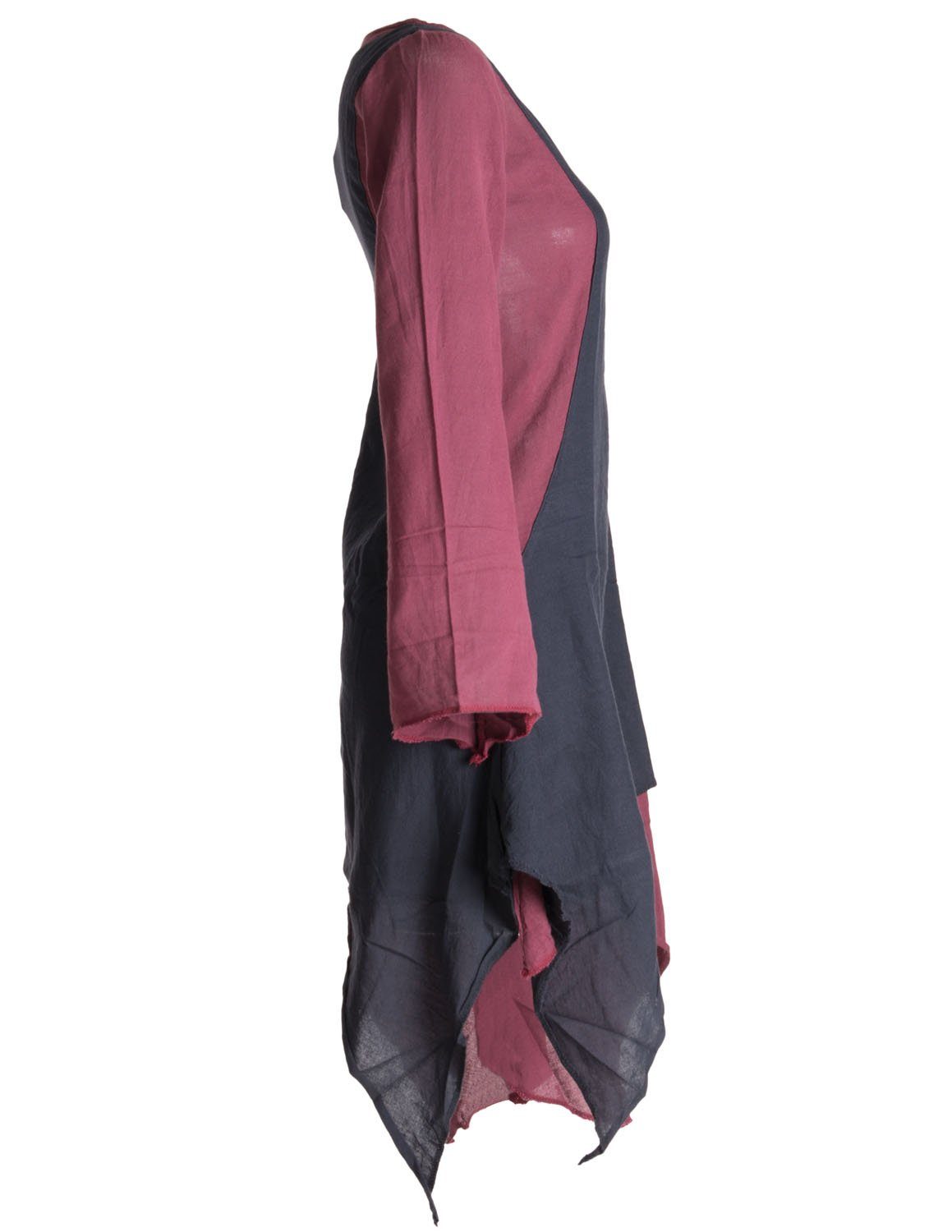 Vishes Midikleid Langärmliges Lagenlook Kleid handgewebte Baumwolle Ethno, Hippie, Boho, Goa style