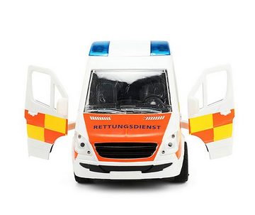 Toi-Toys Spielzeug-Krankenwagen KRANKENWAGEN 112 mit Licht Sound Friktion 22cm Rettungswagen 60, (Bus Spielzeugauto Spielzeug Geschenk), Rettungsdienst Ambulance Modellauto Modellbus Auto