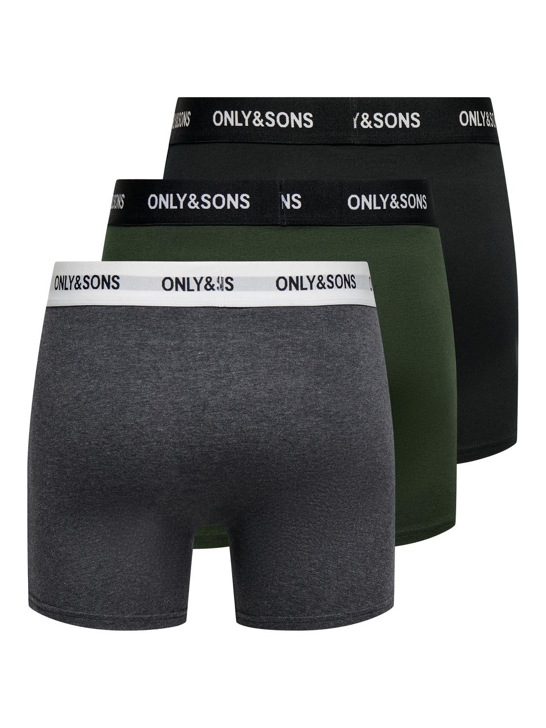 ONLY & SONS Trunk ONSFITZ SOLID BLACK TRUNK 3PACK NOOS (Packung, 3-St)