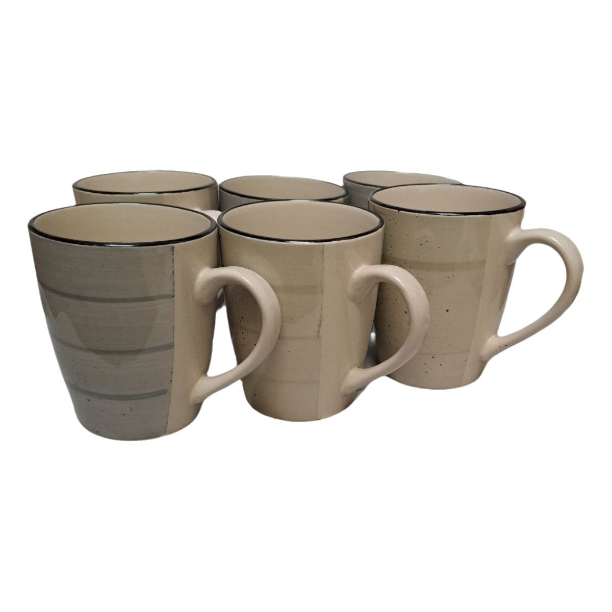 emeco Tasse 6er Set Tassen Kaffeetassen Becher 350 ml Tee Tasse 50934 Keramik, 6-tlg., Keramik