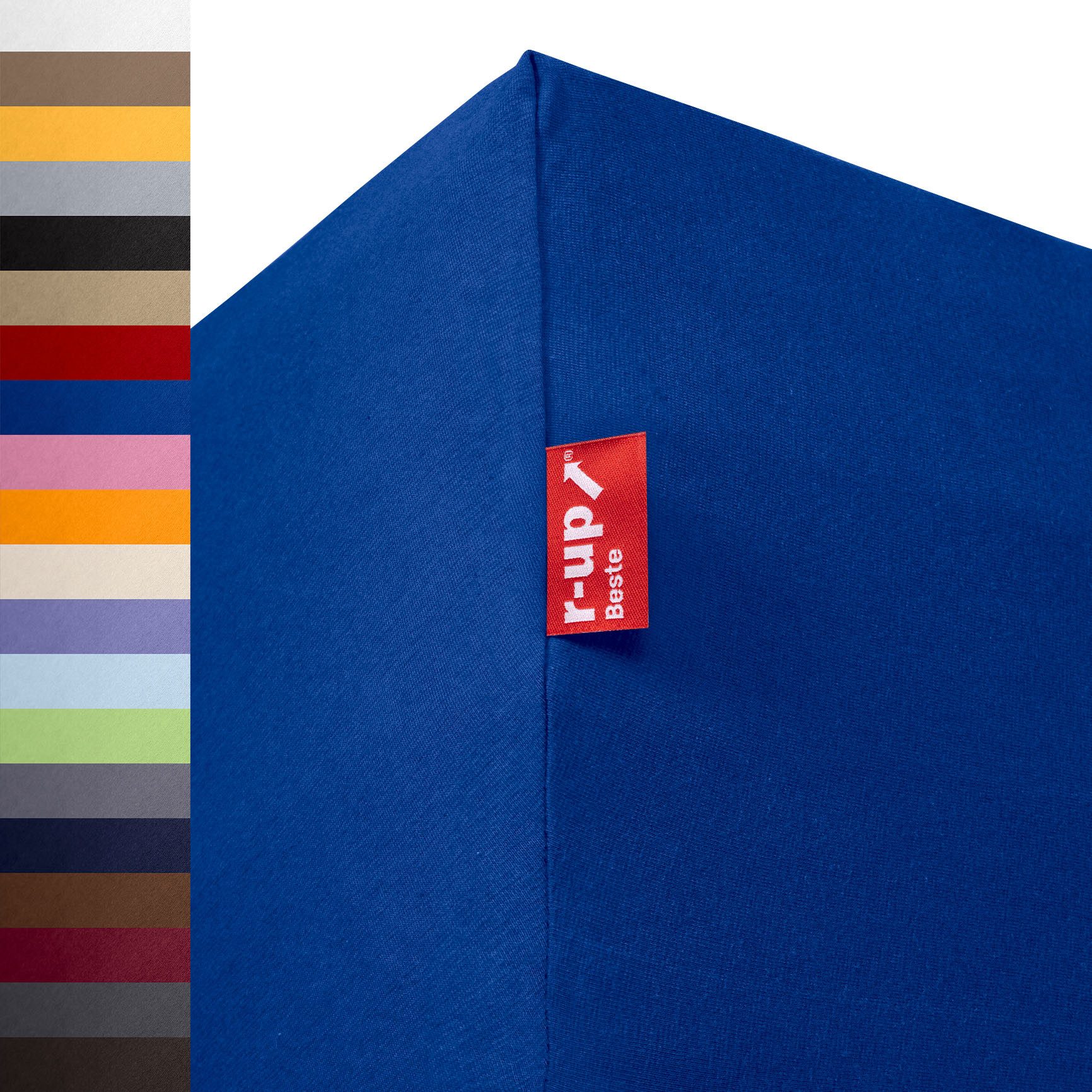 r-up Spannbettlaken Beste 90x200 bis 220x240cm erhältlich! 230 g/m², Baumwolle, Gummizug: fest eingenähtes dauerelastisches Rundumgummi, (1 Stück), (90x200-100x220, 15-35cm Matratzenhöhe, royalblau)