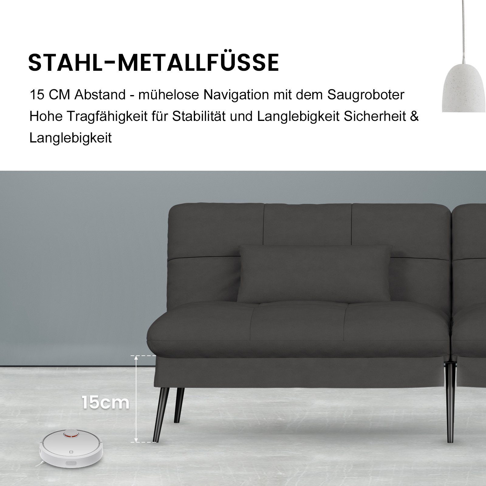 GTPLAYER Schlafsofa Bettsofa mit Schlaffunktion, Klappsofa