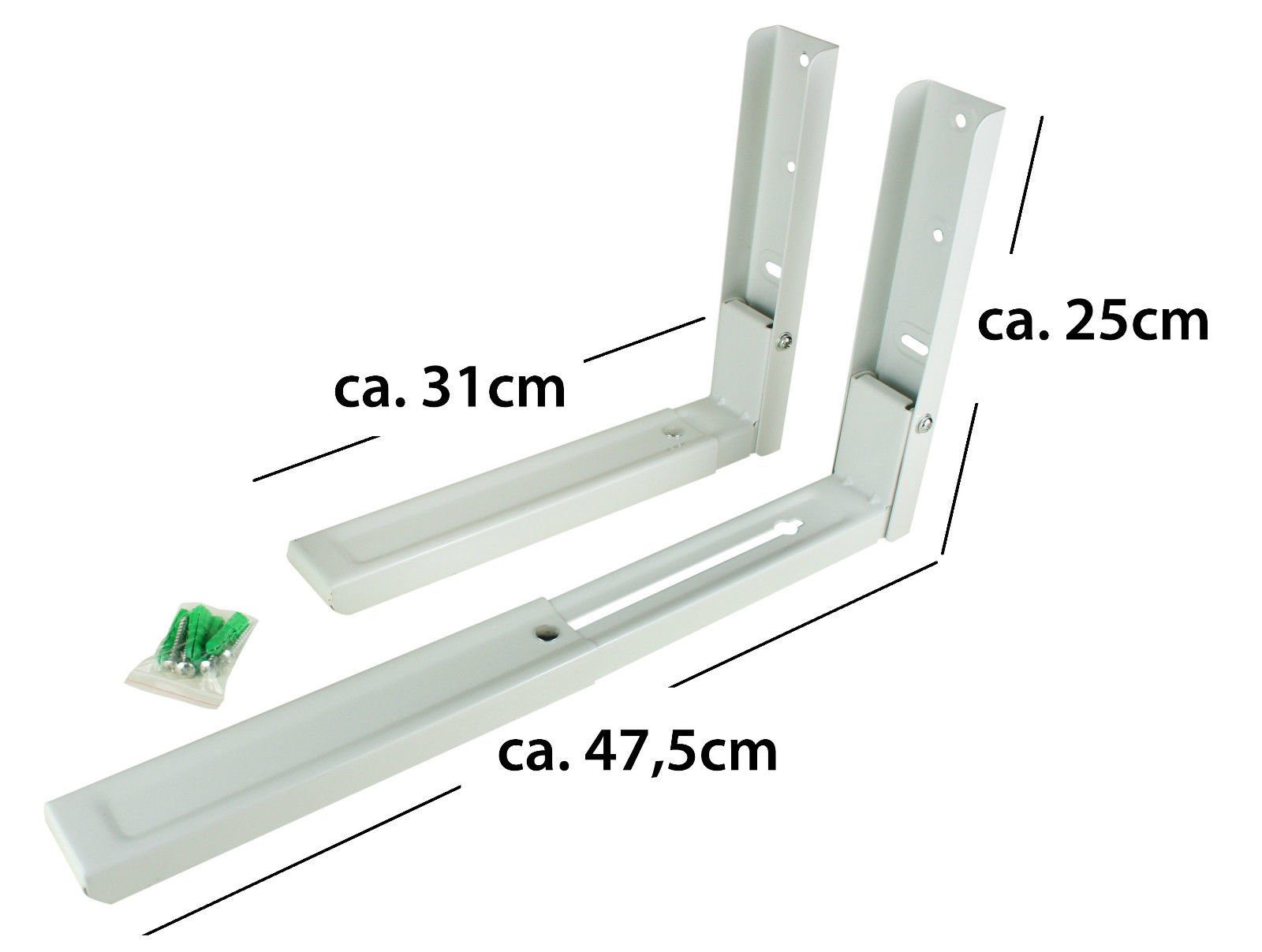 BAYLI Mikrowellenteller Bayli Mikrowellenhalterung Ausziehbar 31-47,5cm – Microwelle Tragkraft