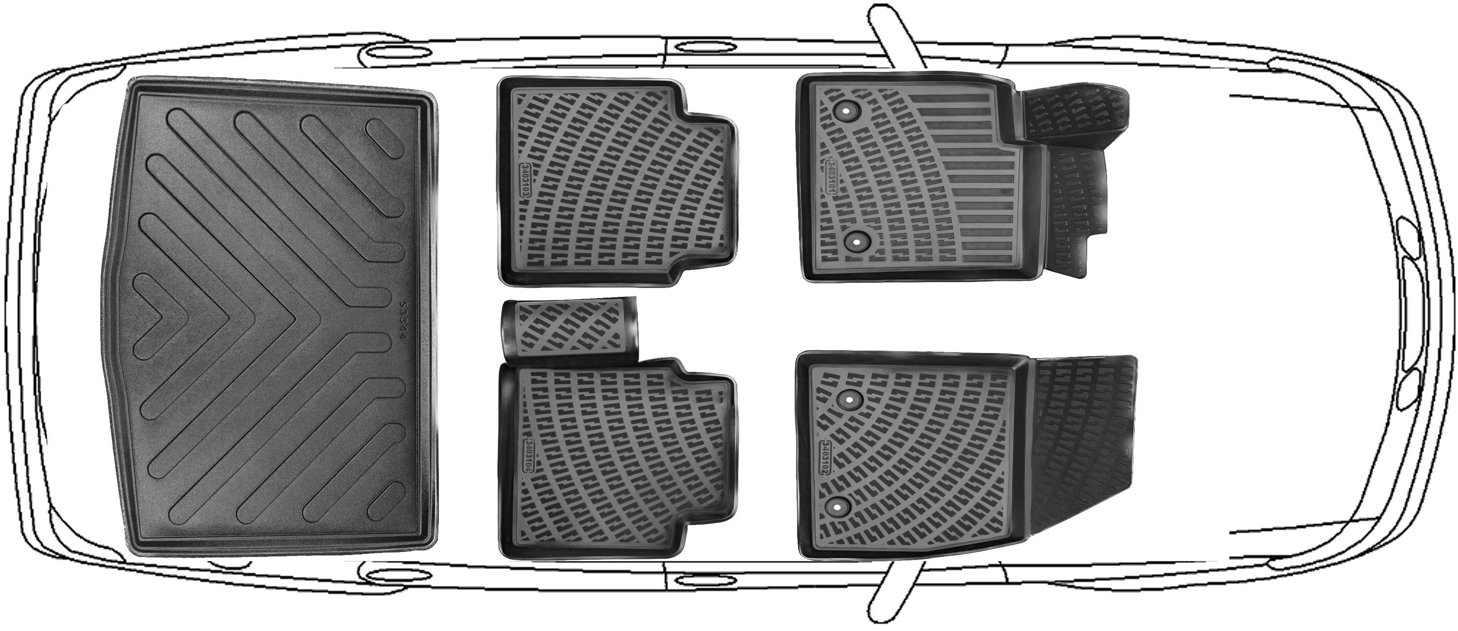 Trimak Auto-Fußmatte, 3D Fußmatten & Kofferraumwanne Auto Set