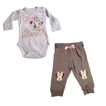 Disney Baby Shirt & Hose Minnie Maus "Oh so sweet" Langarm-Baby-Set, Body & Hose in Grau (Set, 2-tlg)